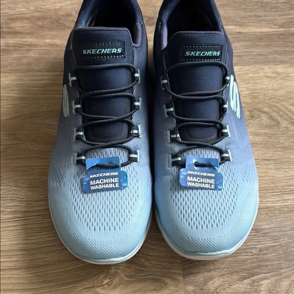 Skechers Summits Memory Foam Blue Athletic Shoes - Picture 3 of 5